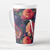 Elegantes orangefarbenes blumenromantisches Monogr Milchtasse (Linke Ecke)