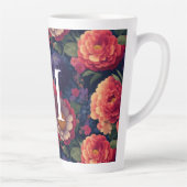 Elegantes orangefarbenes blumenromantisches Monogr Milchtasse (Rechts)