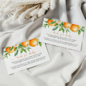 Elegantes orangefarbenes Buch für Babyaufkleber Begleitkarte