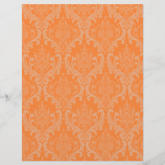 Elegantes orangefarbenes Damast-Muster-Schreibbuch