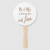 Elegantes orangefarbenes Foto für Hochzeit Fächer (Rückseite)