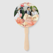 Elegantes orangefarbenes Foto für Hochzeit Fächer (Vorderseite)