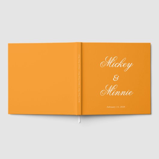 Elegantes orangefarbenes Gästebuch 12"x12" mit ind (Voll)