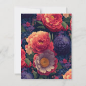 Elegantes, orangefarbenes lila, blumengeschmücktes dankeskarte (Rückseite)