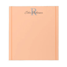 Elegantes orangefarbenes Monogramm-Notizbuch