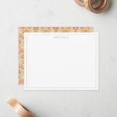 Elegantes Orangefarbenes Muster Mitteilungskarte (Vorderseite/Rückseite Beispiel)