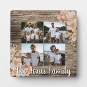 Elegantes orangefarbenes personalisiertes 4-Foto Fotoplatte (Vorderseite)