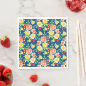 Elegantes orangefarbenes Rosenmuster Serviette (Beispiel)