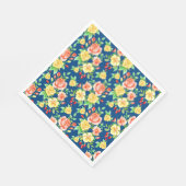 Elegantes orangefarbenes Rosenmuster Serviette (Ecke)