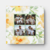 Elegantes, orangefarbenes Wasser mit Blumenmuster Fotoplatte (Vorderseite)