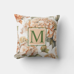 Elegantes Orangenblütenmonogramm Kissen