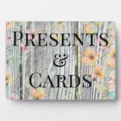 Elegantes Orangenholz mit Aquarellfarben-Wildblume Fotoplatte (Vorderseite)