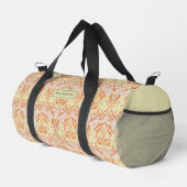 Elegantes oranges Blumenmuster Duffle Bag (Rechte Ecke)