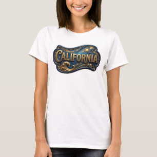 Elegantes oranges KALIFORNIEN Grafik-T-Shirt T-Shirt