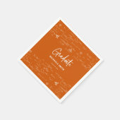 Elegantes oranges Schrift-Mathe-Absolvent Serviette (Ecke)