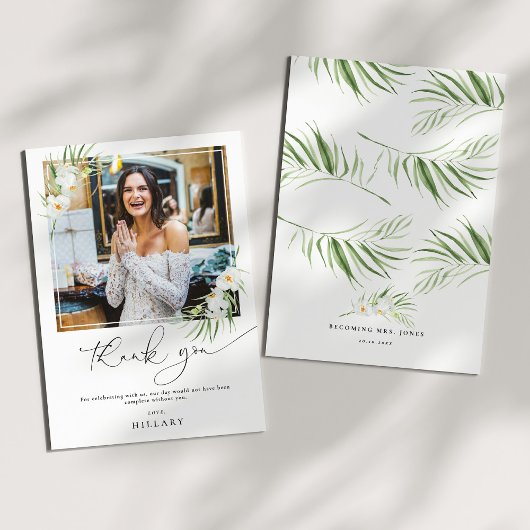 Elegantes Orchid Brautparty Foto Dankeschön Karte