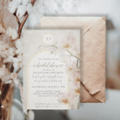 Elegantes Orchid-Gold-Arch-Monogramm-Brautparty Einladung