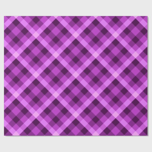 Elegantes Orchid Lila Kariertes Wrapping Paper Geschenkpapier (Flach)