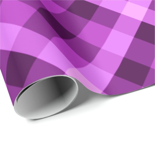 Elegantes Orchid Lila Kariertes Wrapping Paper Geschenkpapier (Rolleneckpunkt)