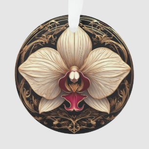 Elegantes Orchideendesign in Gold Ornament