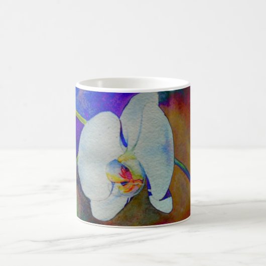 Elegantes Orchideengemälde Kaffeetasse (Mittel)