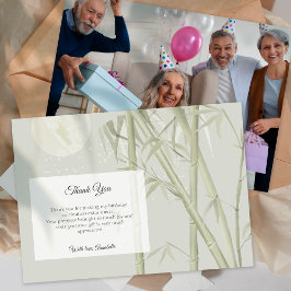 Elegantes Oriental Bamboo Foto Danke Karte