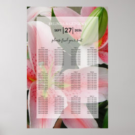 Elegantes Oriental Lilies Hochzeitssattel Poster