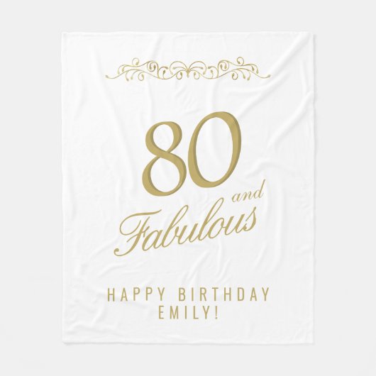 Elegantes Ornament 80 und fabelhafte 80. Geburtsta Fleecedecke (Vorderseite)