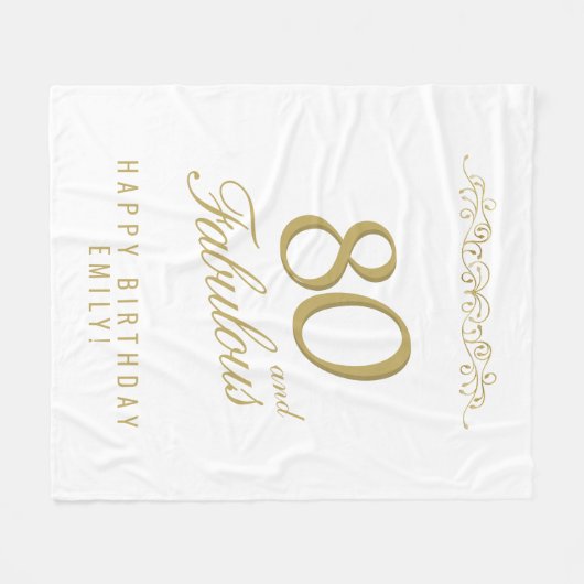 Elegantes Ornament 80 und fabelhafte 80. Geburtsta Fleecedecke (Vorderseite (Horizontal))