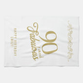 Elegantes Ornament 90 und fabelhafter 90. Geburtst Geschirrtuch (Horizontal)