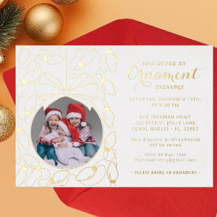 Elegantes Ornament Börse Folien Feiertagskarte