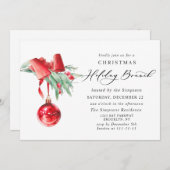 Elegantes Ornament CHRISTMAS HOLIDAY BRUNCH Einladung (Vorne/Hinten)