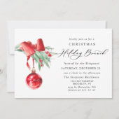 Elegantes Ornament CHRISTMAS HOLIDAY BRUNCH Einladung (Vorderseite)
