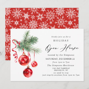 Elegantes Ornament CHRISTMAS HOLIDAY OPEN HOUSE Einladung
