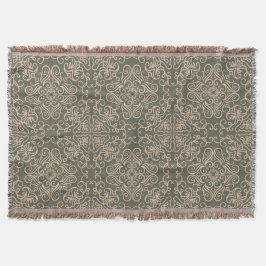 Elegantes Ornament Dunkelgrünes Muster Decke