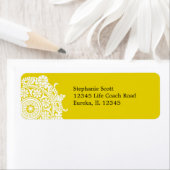 Elegantes Ornament, weiß/gelb (Insitu)