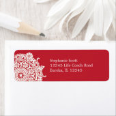 Elegantes Ornament, weiß/rot (Insitu)