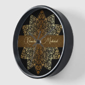 Elegantes Ornamental Gold und Black Ramadan Mubara Uhr (Winkel)