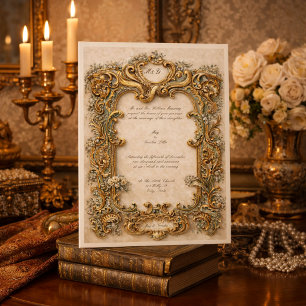 Elegantes, ornamentales Kartusche im viktorianisch Einladung