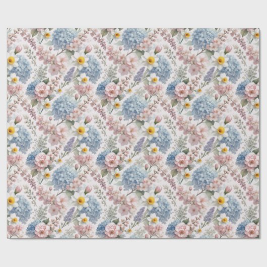 Elegantes Osterblütendesign Geschenkpapier (Flach)