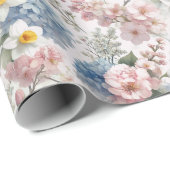 Elegantes Osterblütendesign Geschenkpapier (Rolleneckpunkt)