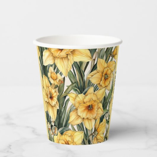 Elegantes Osterblütendesign Pappbecher (Vorderseite)