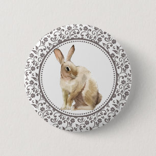 Elegantes Osterbrown Rabbit Button
