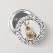 Elegantes Osterbrown Rabbit Button (Vorne & Hinten)