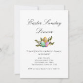 Elegantes Osterdekor Eizellen Abendessen Einladung (Vorderseite)