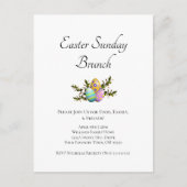 Elegantes Osterdekoriertes Ei Sonntagsbrunch Einladungspostkarte (Vorderseite)