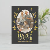 Elegantes Ostereier-Foto Folien Feiertagskarte (Stehend vorne)