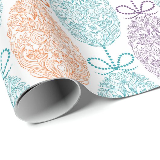 Elegantes Ostereier-Muster | Urlaub Geschenkpapier (Rolleneckpunkt)