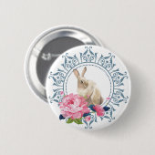 Elegantes Osterhasen-Design Button (Vorne & Hinten)