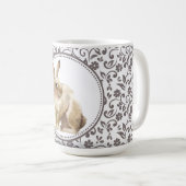 Elegantes Osterkaninchen Kaffeetasse (VorderseiteRechts)